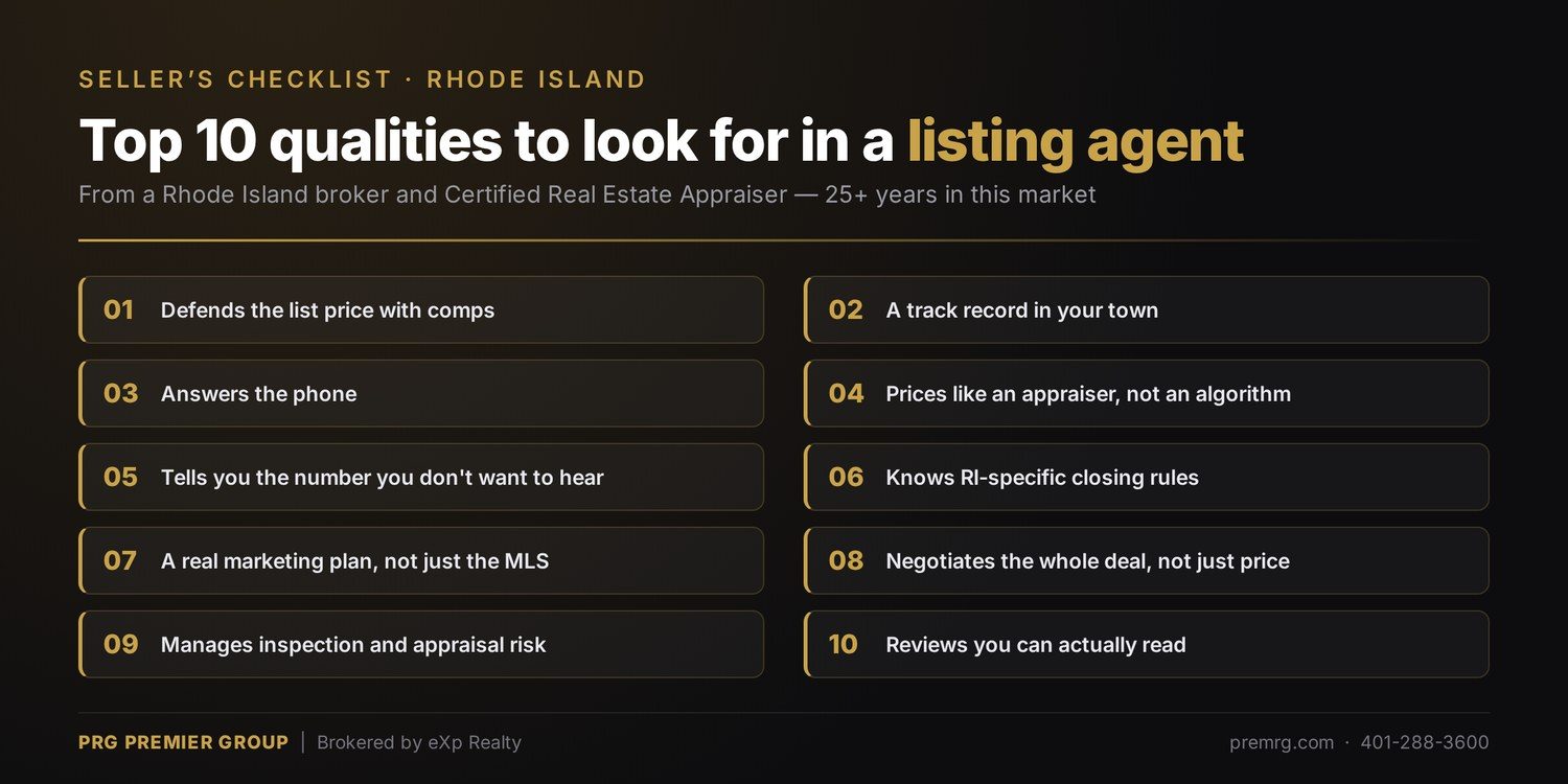 Ten qualities Rhode Island sellers should test for in a listing agent