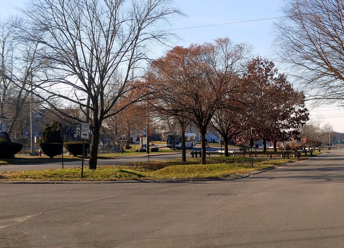 Residential street in Warwick, Rhode Island