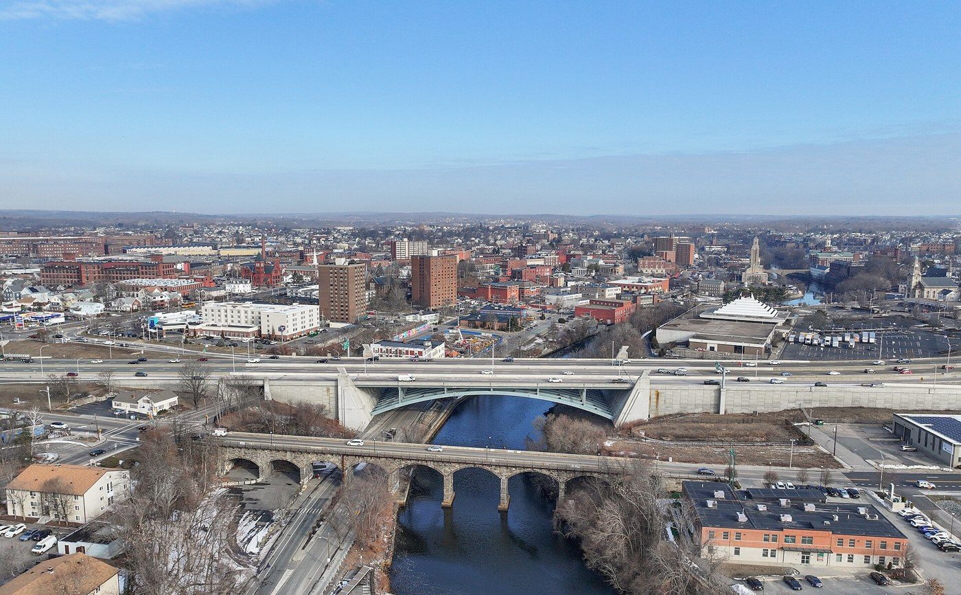 Pawtucket RI homes for sale - Pawtucket skyline on the Blackstone River